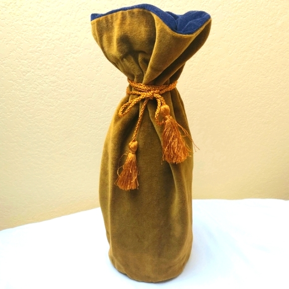 Pottery Barn Velvet Wine Bag Multi Color Trio Set - Picture 2 of 11